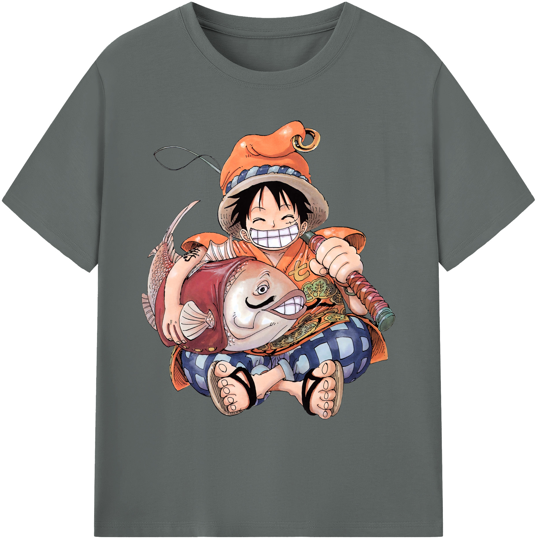 ワンピース モンキー・D・ルフィ ONE PIECE Monkey D. Luffy 綿100％ メンズ半袖Tシャツ｜肌触りやわらか＆通気性